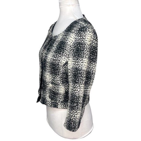Spiegel Tweed Crop Jacket Black White - Picture 2 of 3